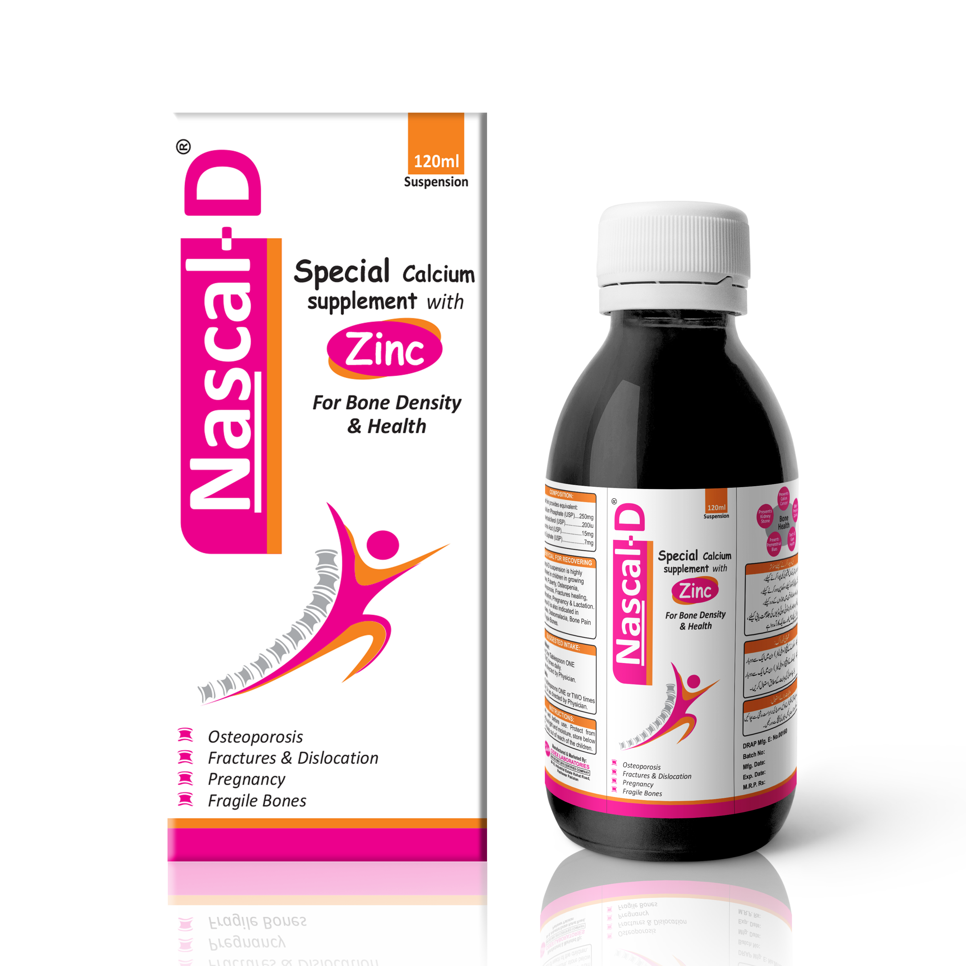 Nascal-D Syrup | Calcium, Vitamin D3 & Zinc for Bone Health | Cidex Labs